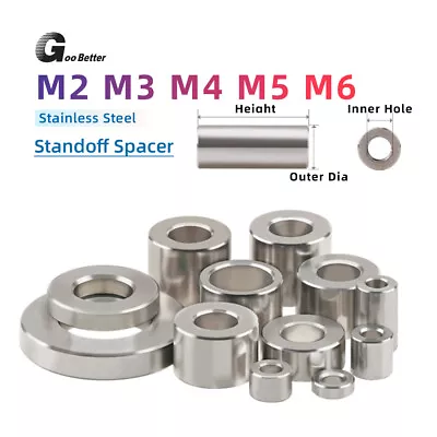 M2 M3 M4 M5 M6 Stainless Steel Spacer Standoff Collar Stand Spacer Sleeve Washer • $3.49