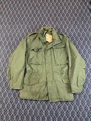 1976 Vintage M65 Field Jacket Med Army Military US ARMY Coat VIETNAM Green Og107 • $60