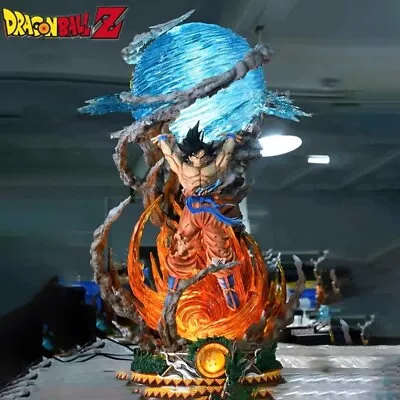 9  Dragon Ball Z Goku Son Goku Statue Figure W/LED Lamp Spirit Bomb Genki Dama • $45.15