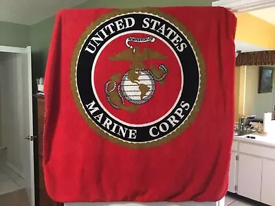 Blanket - United States Marine Corps - Red With Logo - 47 X57 Inches • $29.99