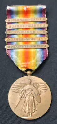 World War 1 Us Army Victory Medal 5 Bars Champaigne Marne Meuse Argonne Aisne • $60