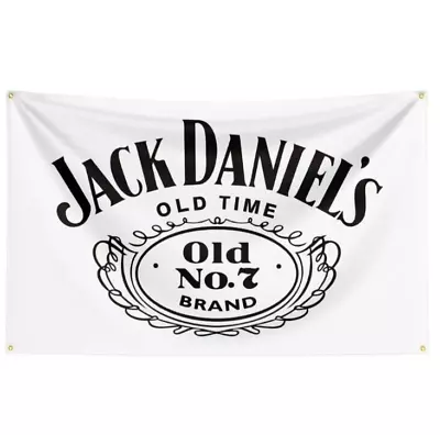 Jack Daniels Flag / Banner 60 X 90cm - White - Custom Man Cave / Garage • $19.95