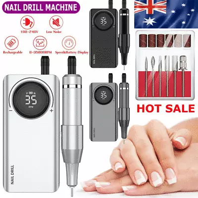 Rechargeable 35000RPM Portable Nail Drill E File Machine Fits Manicure Pedicure • $62.99