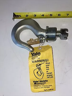 New YALE HOIST HOOK H2 THREAD WITH NUT And ROLL PIN CLASP D4 • $99.99