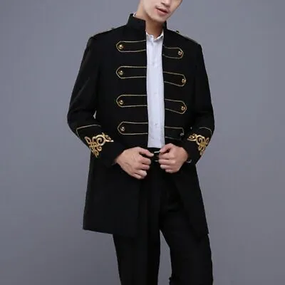 Men's Military Tunic Long Jackets Coats Mess Dress Gothic • $143.20