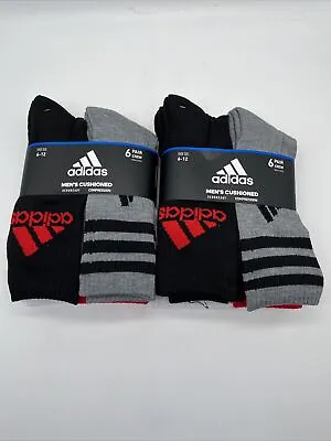 Adidas Men’s Socks Athletic Cushioned Mixed 6-Pack • $8