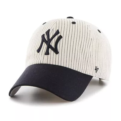 New York Yankees '47 Brand MLB Clean Up Adjustable Strapback Dad Cap Pinstripe • $33.99