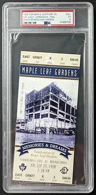 1998 Maple Leaf Gardens Graded EX-5 Ticket Last Season 1st Game Toronto PSA • $100