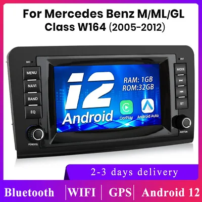 Carplay Android12 Car Stereo Radio Sat Nav GPS For Mercedes ML Classe BT WIFI FM • £124.99