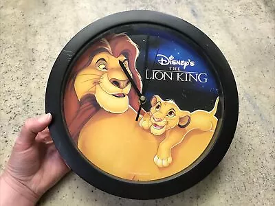 Vintage Disney The Lion King 11” Wall Clock - Works! Simba & Mufasa - Fast Ship • $14.99