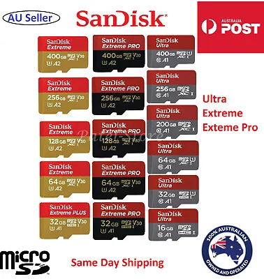 Micro SD Card SanDisk Ultra Extreme Pro 64GB 128GB 256GB 512GB 1TB Memory Card • $11.99