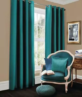 Blackout Eyelet Curtains Black Out Thermal Ring Top Ready Made Curtain Pair • £26.99