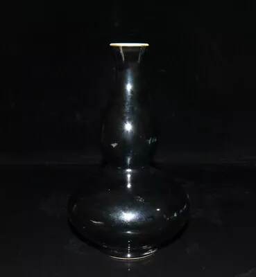 7.5  China Antique Qing Dynasty Qianlong Mark Porcelain Black Glaze Gourd Bottle • $165.99
