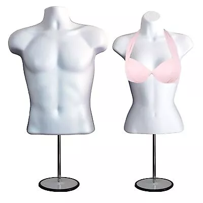 Male Female Mannequin Torso With Stand Dress Form Tshirt Display Hollow Ba... • $111.23