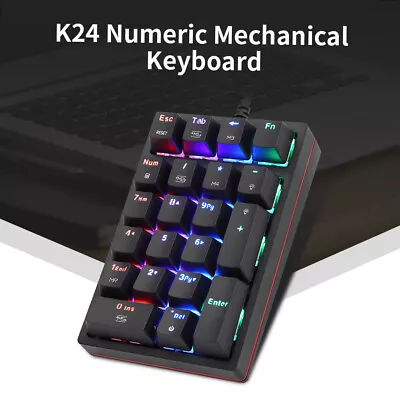 Motospeed USB Wired Numeric Mechanical Keyboard 21-Keys RGB OUTEMU Blue Switch • $40.87