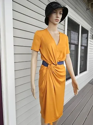 VIONNET Vintage Size 4  Orange Knee Length DRESS • $125