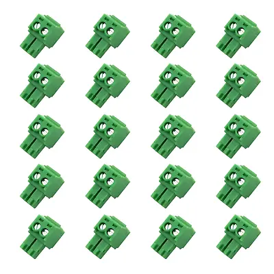 $15.68 • Buy 20PCS 2 Pin 3.5Mm Pitch PCB Green Male Pluggable Terminal Block Connector With S