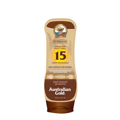 8oz Australian Gold SPF 15 Sunscreen Lotion W/ Kona Bronzer Read Description • $8.95