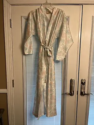 $15 • Buy Vintage Val Mode Pastel Floral Lace Gown Robe  Sz M. USA Made