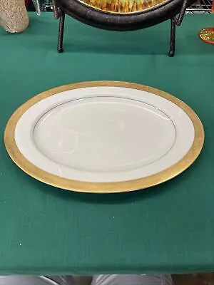 Mikasa Bone China Harrow Pattern A1-129 Heavy Gold Trim 15  Serving Platter  • $25.99