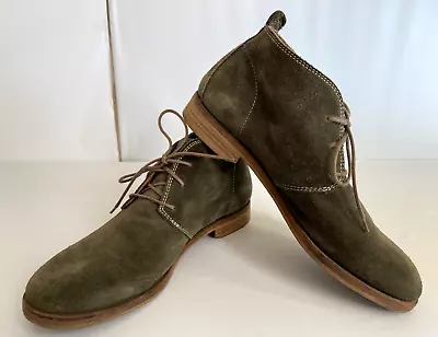 Zara Suede Lace Up Ankle Chukka Boots Green Size 7 • $24.99