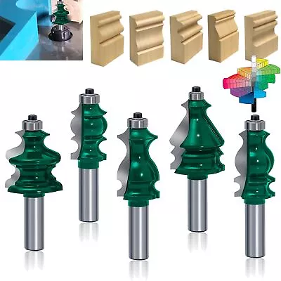 PEALIFE Architectural Molding Router Bit Set Door Drawer Cabinet Front Edging... • $82.67