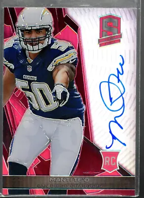 B2037- 2013 Panini Spectra Rookie Signatures Spectra Red #222 Manti Te'o Auto/25 • $29.99