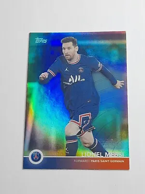 Rare Topps Lionel Messi PSG Argentina Team Set 2022 /75 Football Holo Card #18 • £26.99