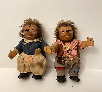 VTG STEIFF 1950s MECKI & MICKI Couple Hedgehogs Germany Vintage Original Tag 10  • $159.99