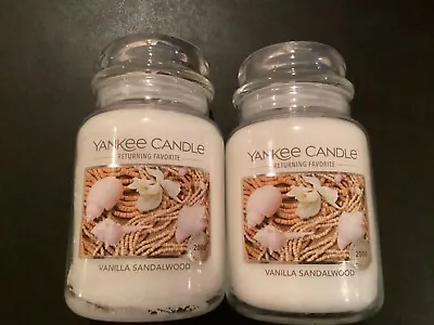 Yankee Candle Vanilla Sandalwood Large Jar Candle 22 Ounces **Lot Of 2** • £58.39