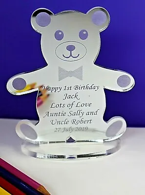 £6.99 • Buy Personalised Teddy Bear Christening, Birthday Or Own Message Gift For Boy/Girl 