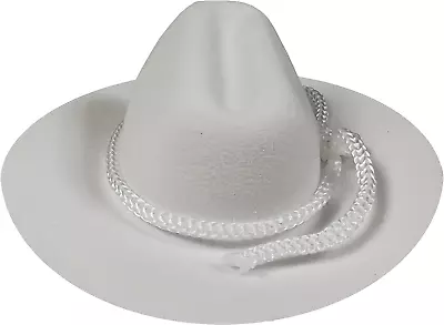 24 Mini Cowboy Felt Hats 2  White Western Wedding Favors Birthday Party Fun • $22.99