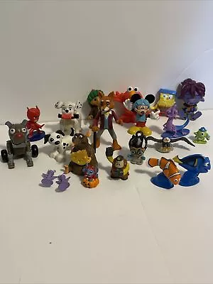 Disney Characters Lot Of 21 Figures Variety Toys PVC Cake Toppers Elmo Fox Troll • $9.95