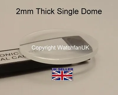 £6 • Buy Watch Glass Mineral Crystal - Domed Flat Bottom - 2mm Thick 23mm To 50mm 