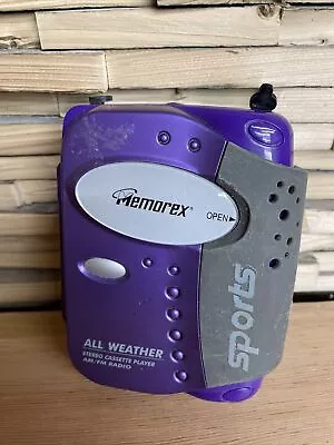 Memorex AM/FM All Weather Sports Cassette Player Walkman M2B1776 Purple • $16.81