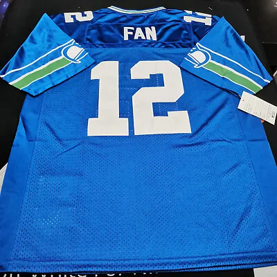 Vintage Seattle Seahawks #12 Fan Throwback Royal Stitched Jersey • $49.99