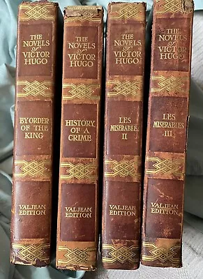 1900s Set Of 4 Victor Hugo Novels Valjean Editions Leather • $39.95