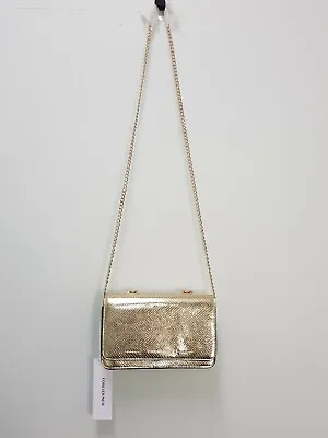 $55 • Buy FOREVER NEW Womens Gold Sarah Mini Top Handle Bag / Handbag NEW + TAGS