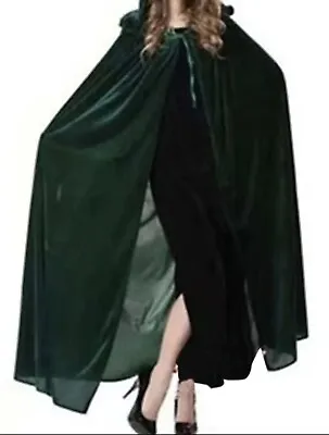 Emerald Velvet Hooded Cloak KING/ QUEEN/ RENAISSANCE /MEDIEVAL/COSTUME/Role Play • $8.17