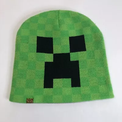 JINX Minecraft Green Creeper Face Knit Beanie Kids One Size • $19