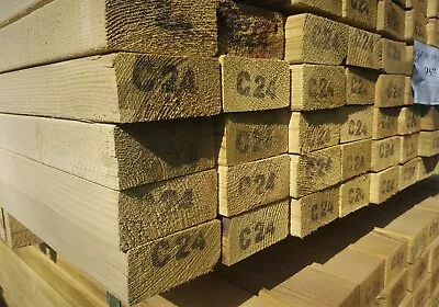 Tanalised Treated Timber Joists Carcassing - C24 Graded  3x2 4x2 6x2 8x2 • £9.36