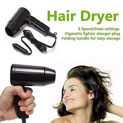 Car Hair Blow Dryer Heat 12V Portable Foldable Hot&Cold Blower • $86.09