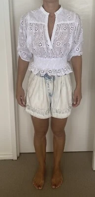$79.95 • Buy Scanlan Theodore White Cotton Cropped Top Size 8