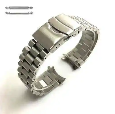 Curved End Metal Stainless Steel President Style Replacement Watch Band #7021 • $19.95