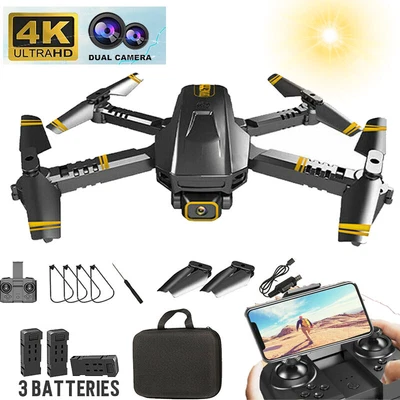 $44.79 • Buy Pro 5G 4K Drone 3 Batteries HD Camera Drones~WiFi FPV Foldable RC Quadcopter