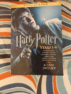 NEW! HARRY POTTER:YEARS 1-6 BOX SET-Daniel Radcliffe Emma Watson(6 DVD Set 2009 • $44.99