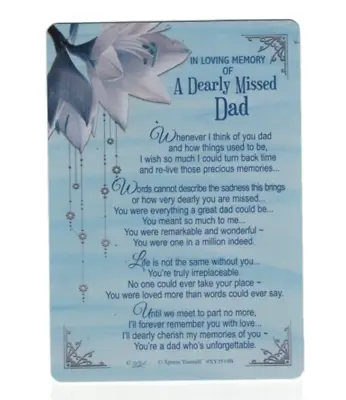 £2.39 • Buy DAD Graveside Memorial Card Graveside Keepsake In Loving Memory Grave Side