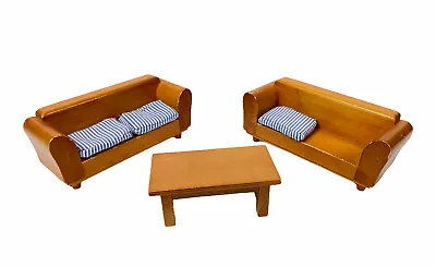 $29.99 • Buy Pottery Barn Kids Dollhouse Living Room Furniture Westport Couch Table Wood PBK