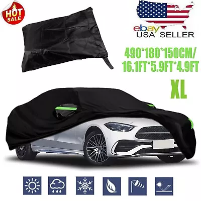 For Mercedes-Benz Full Car Cover UV Snow Dust Rain Resistant Protection Black • $35.95