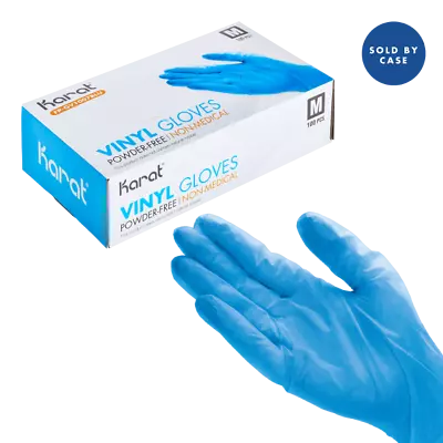 Karat Vinyl Powder-Free Gloves (Blue) - Medium - 1000 Ct FP-GV1007BLU • $43.50